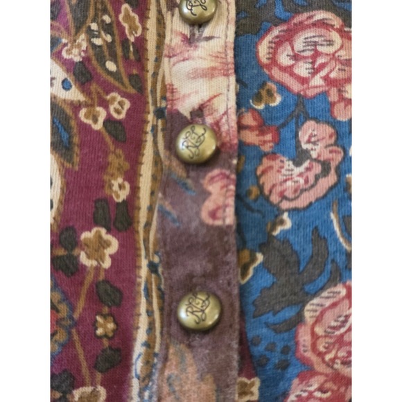 Lauren Ralph Lauren Floral Paisley Patchwork Cotton Knit Top Blouse Size 3XL - Picture 5 of 10